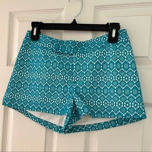 Blue Lace Eyelet Shorts